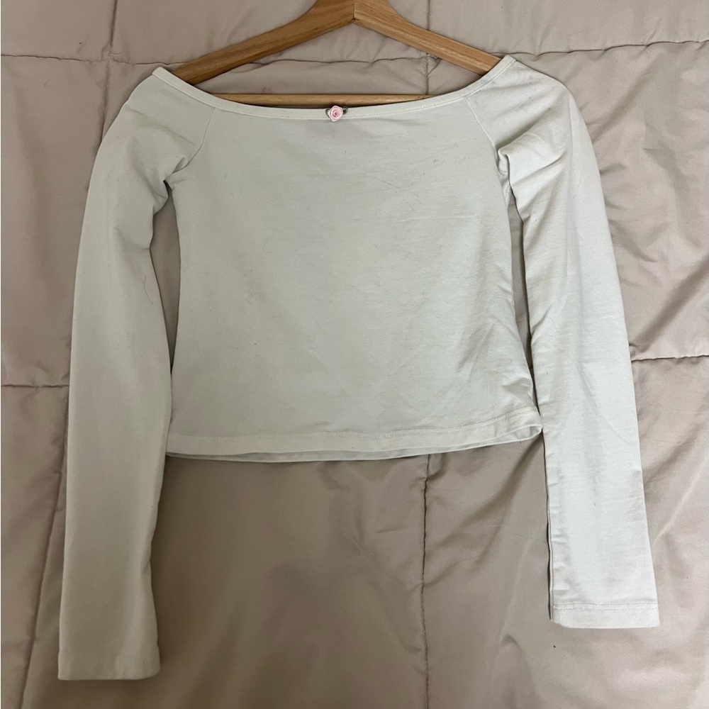 White cropped long sleeve